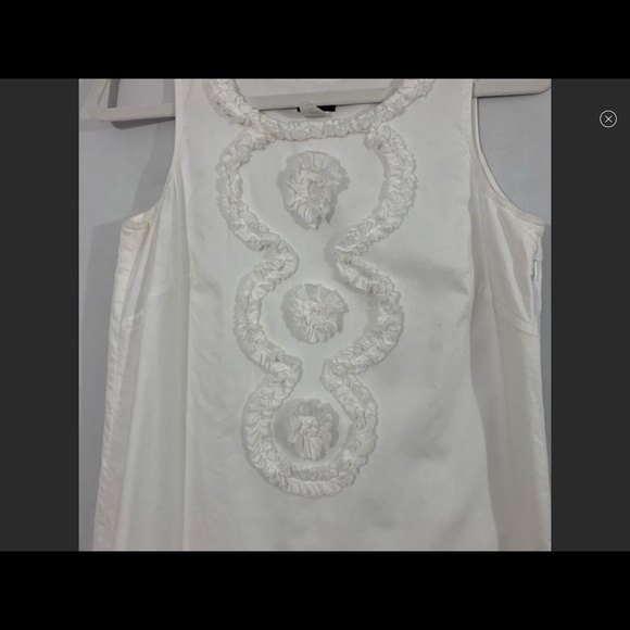 J. Crew Ruffle Shift Dress Size 2 White - Picture 3 of 5